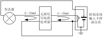 输入配电二线制变送器的接线图