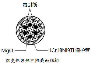 双支铠装热电阻截面结构