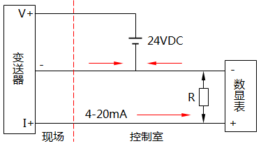 三线制变送器接线示意图