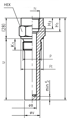 整体钻孔固定螺纹直型管