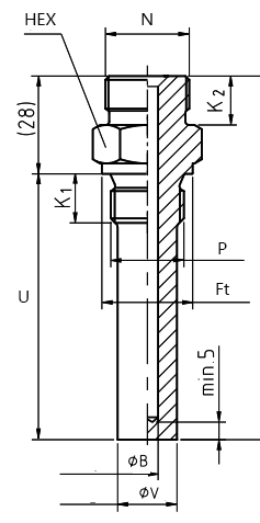 整体钻孔固定螺纹直型套管