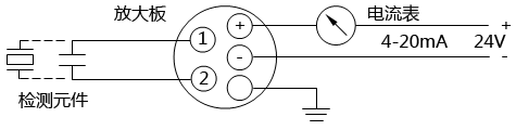 涡街流量计电流输出回路连接示意图