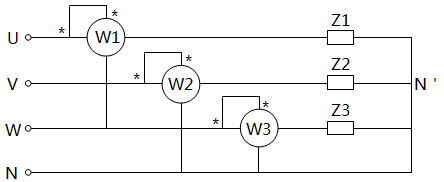 三相四线制负载星形联接