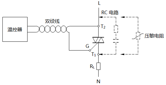 温控器驱动晶闸管接线示意图