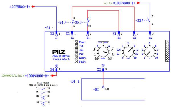 PNOZ s5电源及安全输入通道