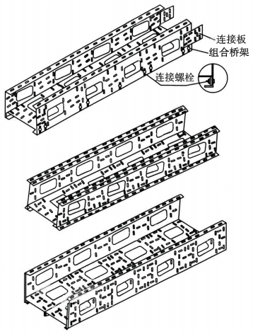 组合式直通桥架组装示意图