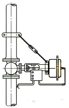 调节阀水平安装在垂直管道上